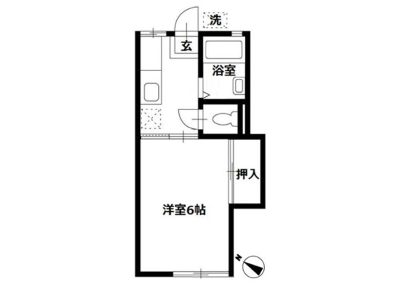 1K Apartment to Rent in Fujisawa-shi Floorplan