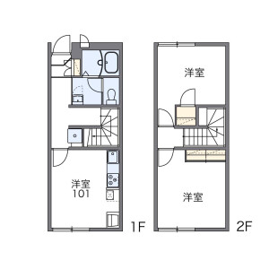 2DK Apartment in Hebisono - Asahi-shi Floorplan