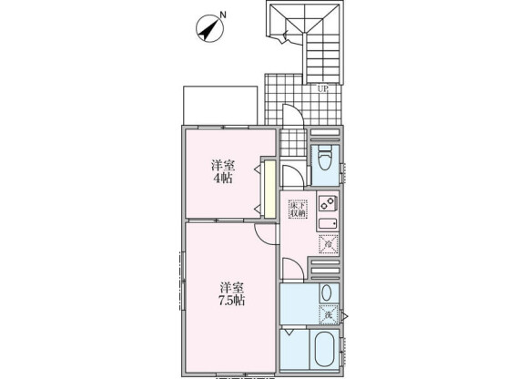 2K Apartment to Rent in Shibuya-ku Floorplan