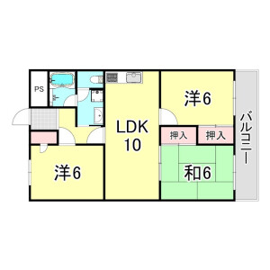 3LDK Mansion in Terauchi - Toyonaka-shi Floorplan