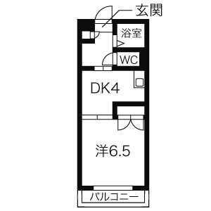 1DK Mansion in Tsutsui - Nagoya-shi Higashi-ku Floorplan