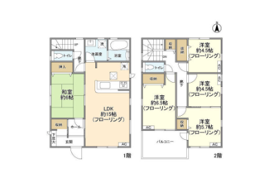 5LDK House to Rent in Hachioji-shi Floorplan
