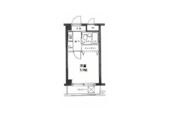 1K Apartment to Buy in Funabashi-shi Floorplan