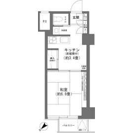 1K {building type} in Kusatsu - Agatsuma-gun Kusatsu-machi Floorplan