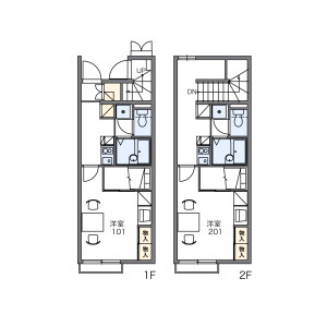 1K Apartment in Hommaru - Shimotsuga-gun Mibu-machi Floorplan