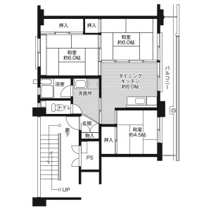 3DK Mansion in Koizumicho - Mihara-shi Floorplan