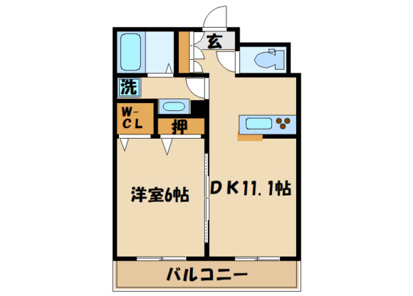 1LDK Apartment to Rent in Hino-shi Floorplan