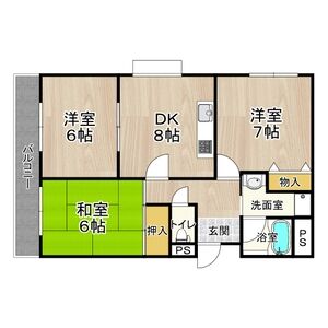3LDK Mansion in Eiwa - Higashiosaka-shi Floorplan