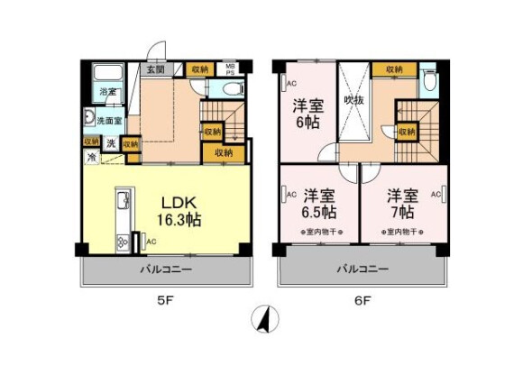 3LDK Apartment to Rent in Kawasaki-shi Nakahara-ku Floorplan