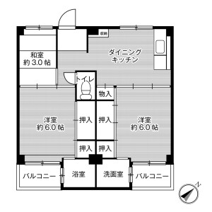 3DK Mansion in Fuseyacho - Izumi-shi Floorplan