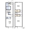 2DK Apartment to Rent in Okayama-shi Higashi-ku Floorplan