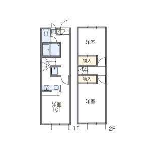 2DK Apartment in Saidaiji higashi - Okayama-shi Higashi-ku Floorplan