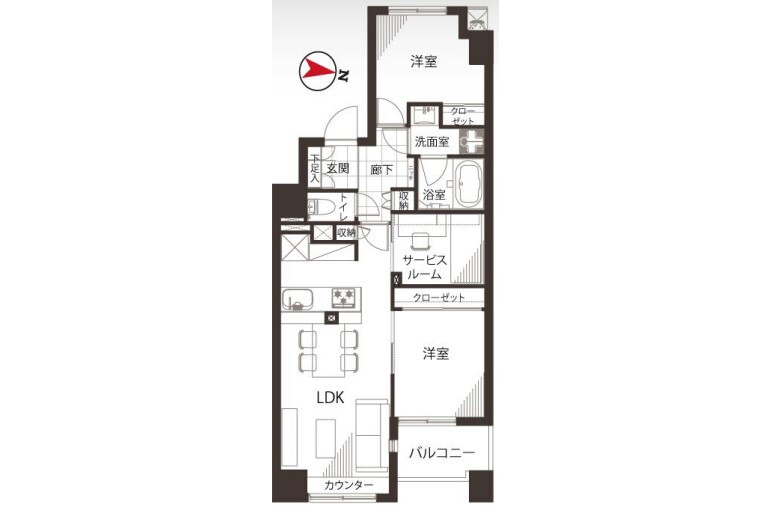 2SLDK Apartment to Buy in Taito-ku Floorplan