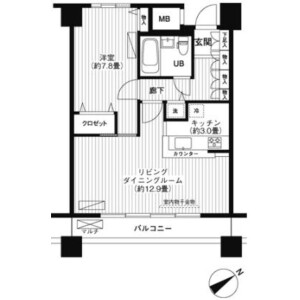 1LDK Mansion in Shibaura(2-4-chome) - Minato-ku Floorplan