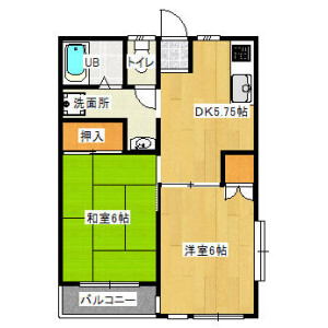 2DK Apartment in Kodo - Adachi-ku Floorplan