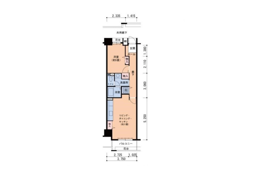 1LDK Apartment to Rent in Osaka-shi Kita-ku Floorplan