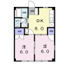 2DK Apartment to Rent in Atsugi-shi Floorplan
