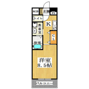 1K Mansion in Shimanochi - Osaka-shi Chuo-ku Floorplan