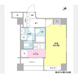 1K Mansion in Takashima - Yokohama-shi Nishi-ku Floorplan