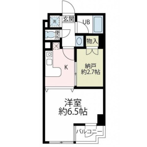 1SK Mansion in Nakamachi - Machida-shi Floorplan