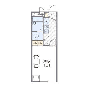 1K Apartment in Fujimicho - Higashimurayama-shi Floorplan