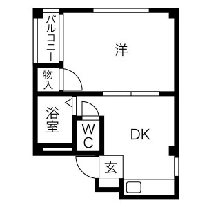 1DK Mansion in Benten - Osaka-shi Minato-ku Floorplan