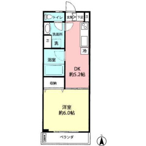 1DK {building type} in Ookayama - Meguro-ku Floorplan