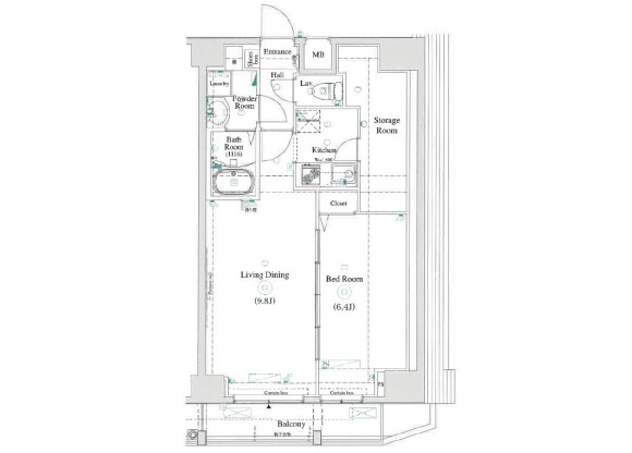 1LDK Apartment to Rent in Adachi-ku Floorplan