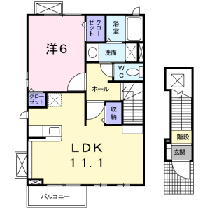 1LDK Apartment in Yaguchi - Ota-ku Floorplan