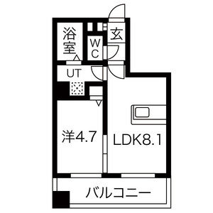 1LDK Mansion in Minami8-jonishi - Sapporo-shi Chuo-ku Floorplan