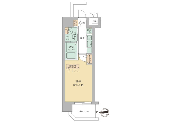 1K Apartment to Buy in Osaka-shi Naniwa-ku Floorplan