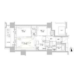 2LDK Mansion in Minamiyamabushicho - Shinjuku-ku Floorplan