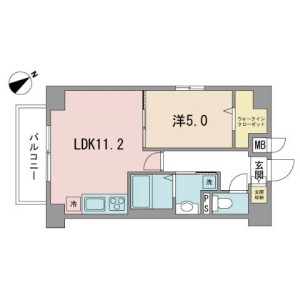 江东区佐賀-1LDK公寓大厦 楼层布局