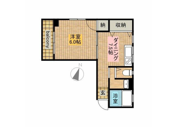 1DK Apartment to Rent in Kita-ku Floorplan