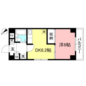 1DK Mansion in Shinyamashita - Yokohama-shi Naka-ku Floorplan