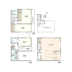 3LDK {building type} in Hommachi - Shibuya-ku Floorplan