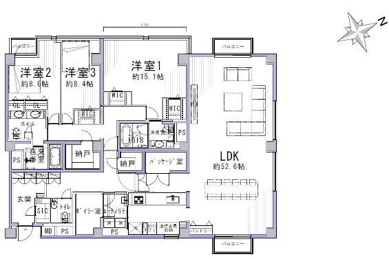 4LDK Apartment to Buy in Minato-ku Floorplan