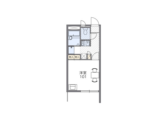 1K 아파트 to Rent in Yokohama-shi Minami-ku Floorplan