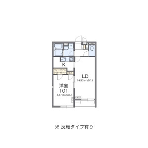 1LDK Apartment in Hiyoshihoncho - Yokohama-shi Kohoku-ku Floorplan