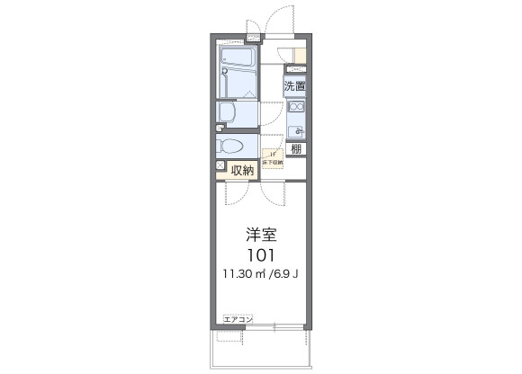 1K Apartment to Rent in Asaka-shi Floorplan