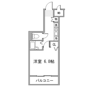 1K Mansion in Minamicho - Kokubunji-shi Floorplan