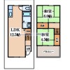 2LDK House to Rent in Higashiosaka-shi Floorplan