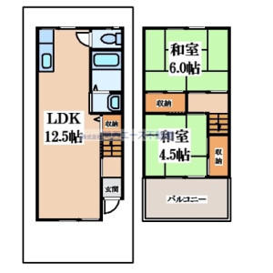 2LDK House in Yokoshojicho - Higashiosaka-shi Floorplan
