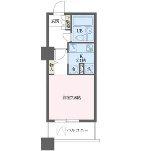 1K Mansion in Kinkocho - Yokohama-shi Kanagawa-ku Floorplan