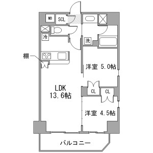 2LDK Mansion in Machiya - Arakawa-ku Floorplan
