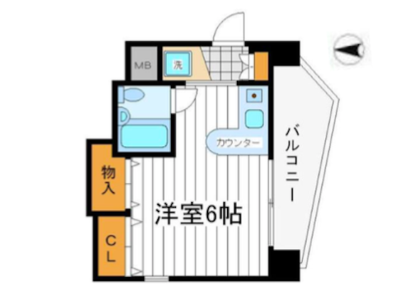 1R Apartment to Buy in Osaka-shi Tennoji-ku Floorplan