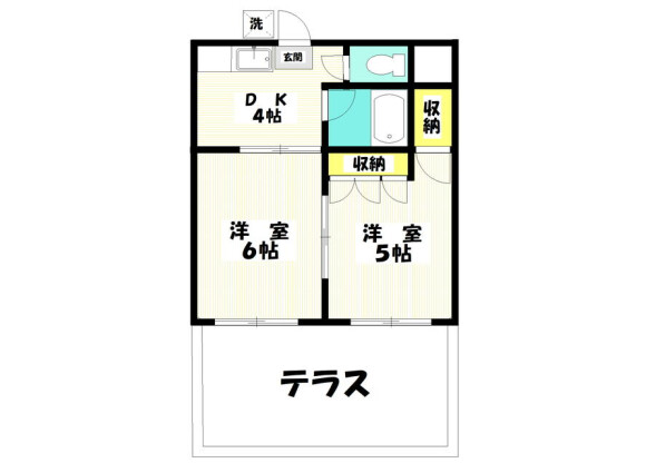 2K Apartment to Rent in Nishitokyo-shi Floorplan
