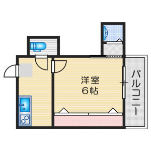 1K Mansion in Nakamuracho - Ibaraki-shi Floorplan