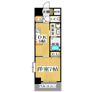 1DK Mansion in Shimanochi - Osaka-shi Chuo-ku Floorplan