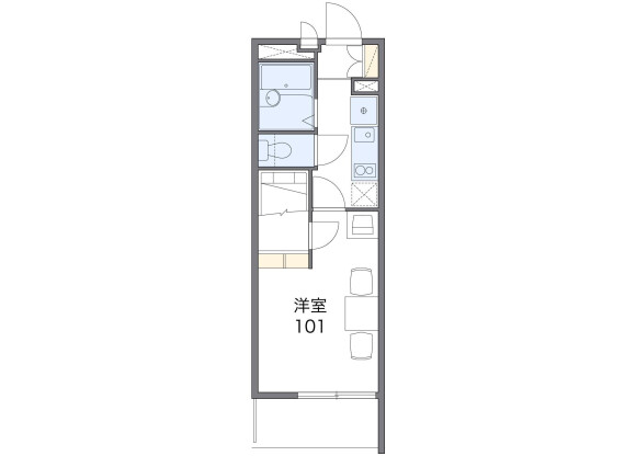 1K Apartment to Rent in Kumamoto-shi Chuo-ku Floorplan